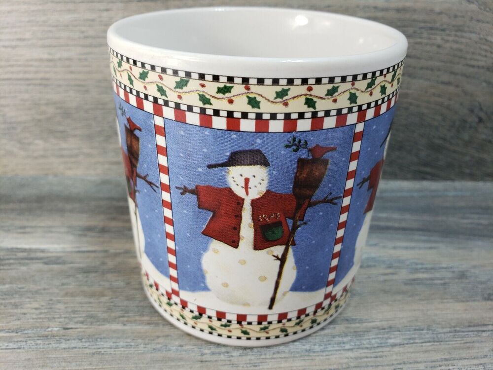 Sakura Debbie Mumm Snowman Christmas Coffee Mug Cup Holiday Stoneware